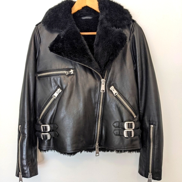 All Saints Jackets & Blazers - Higgens Lux Leather Biker Jacket - US 6